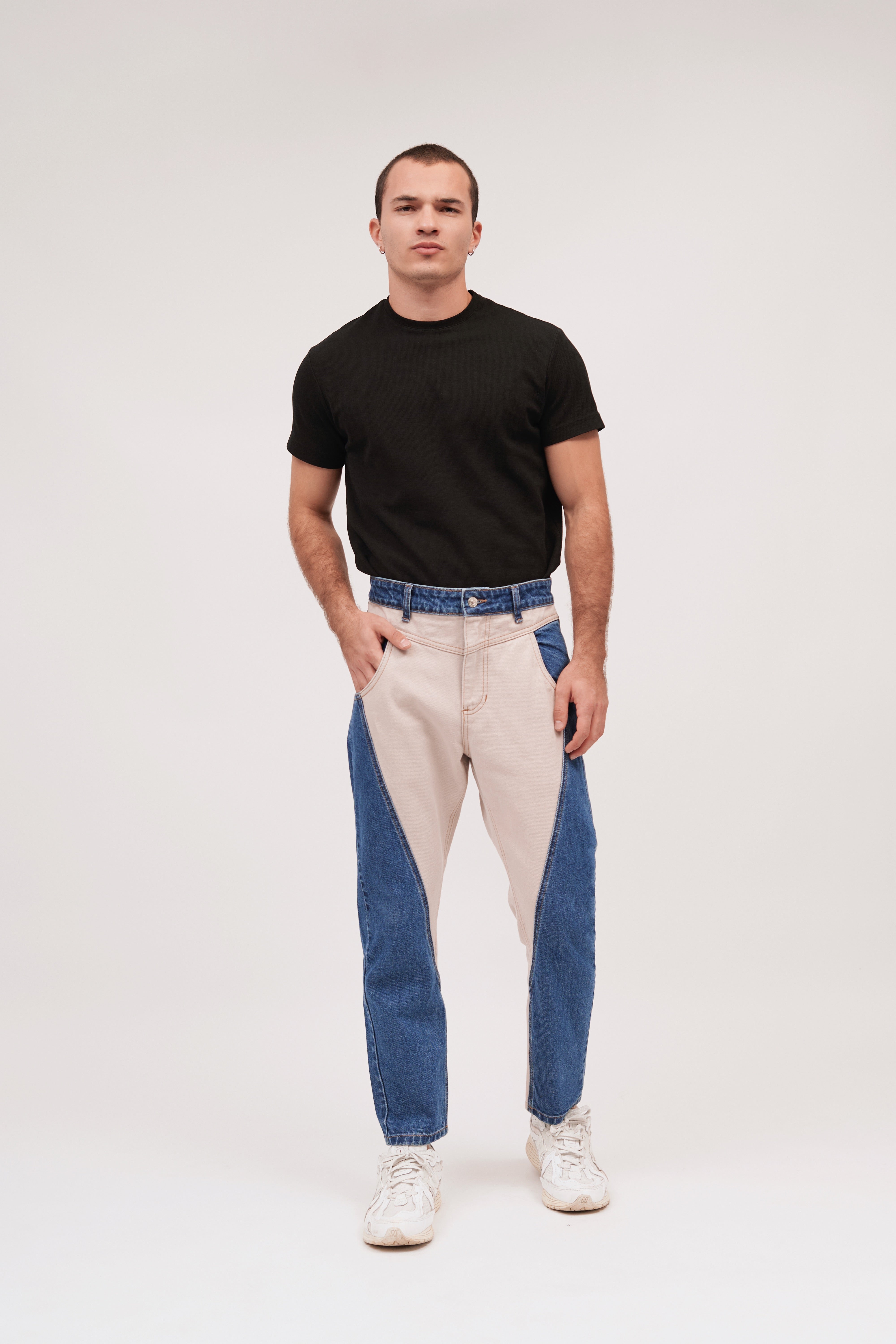 JEANS CROPPED COMBINADO 8042