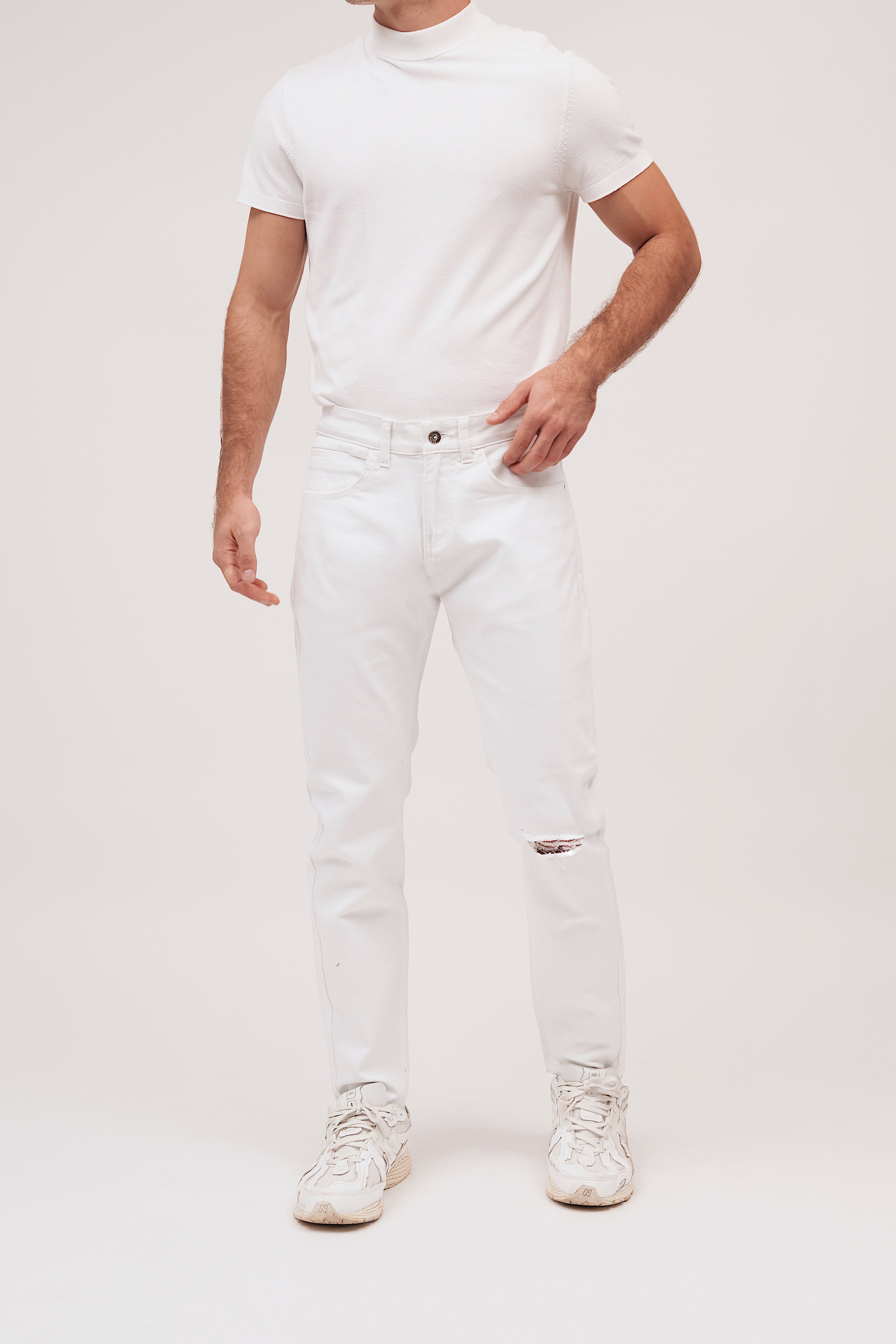 JEANS SLIM BLANCO ROTO 8048