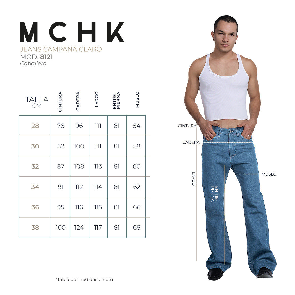 JEANS CAMPANA CLARO 8121