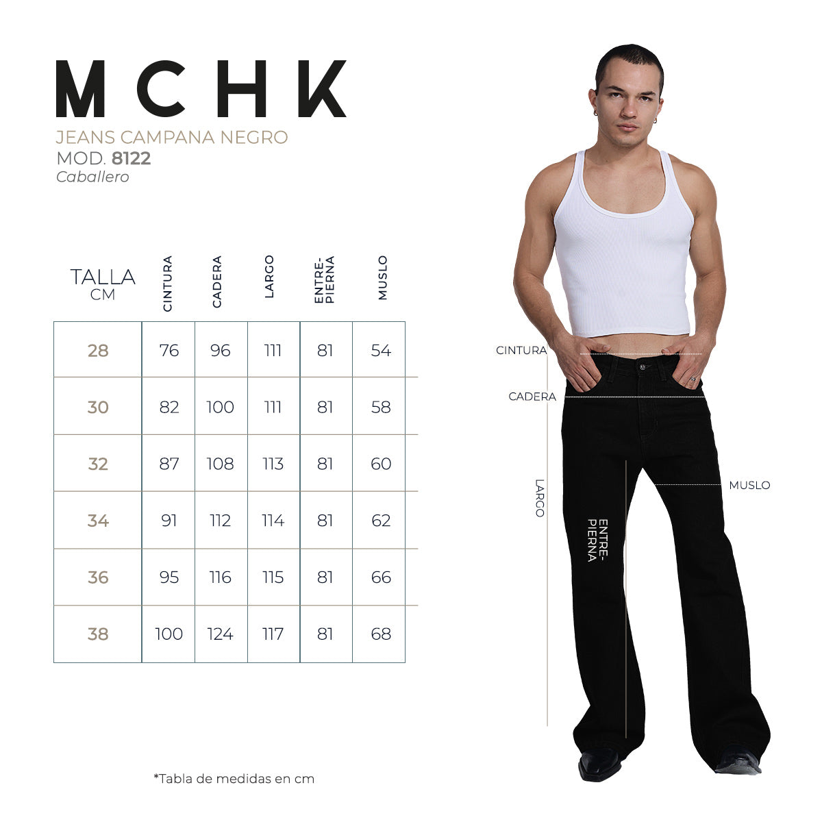JEANS CAMPANA NEGRO 8122