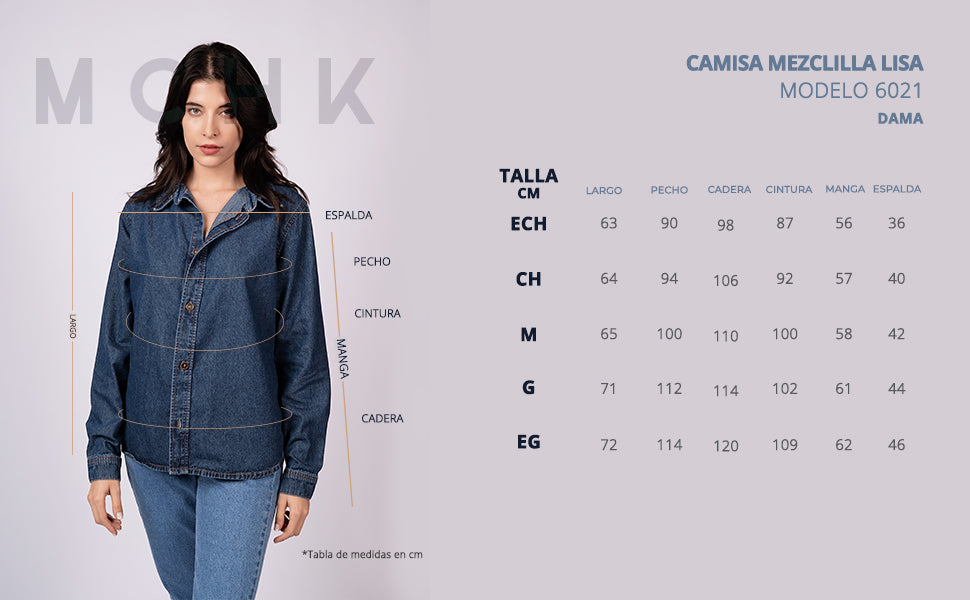 CAMISA MEZCLILLA LISA 6021