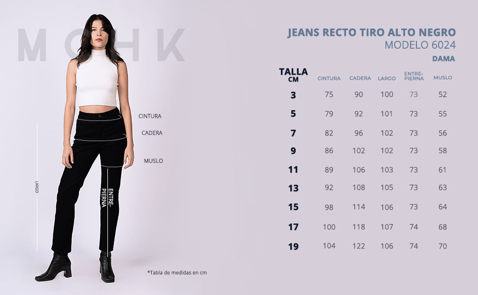 JEANS RECTO TIRO ALTO NEGRO 6024